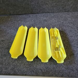vintage set of 4 corn cob trays and 8 holders